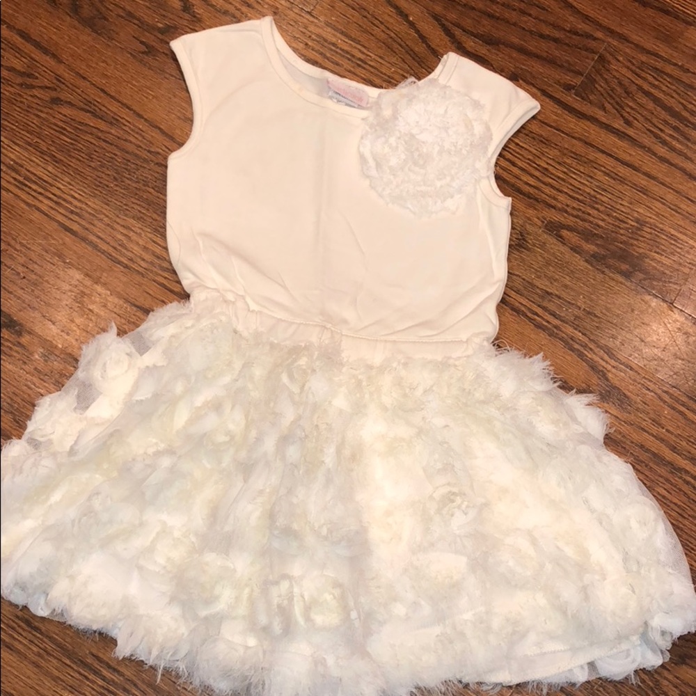 Magnificent ivory tulle flower dress